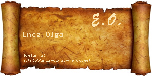 Encz Olga névjegykártya